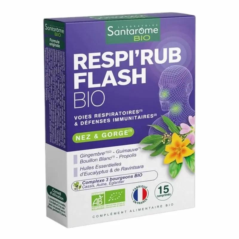 Santarome Bio Respirub Flash Bio – 15 Comprimés pour le Confort Respiratoire My Store