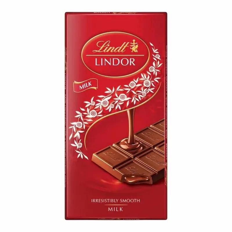 Lindt LINDOR Milk Chocolate Bar 100g – Tablette de Chocolat au Lait Fondant et Gourmand My Store