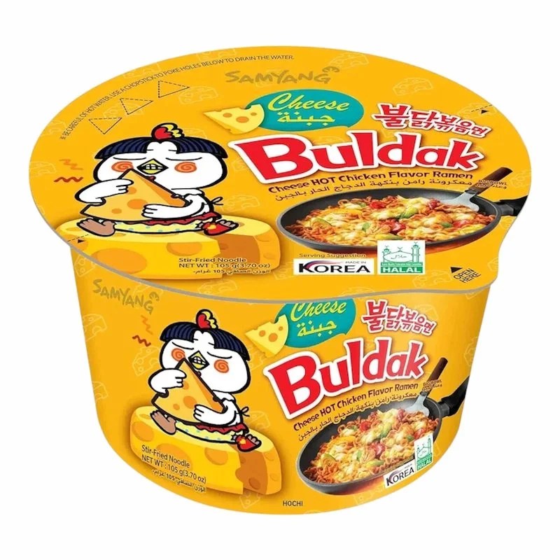 Samyang Buldak Ramen Cup Cheese – 105 g – Nouilles Instantanées Épicées et Fromagères en Cup