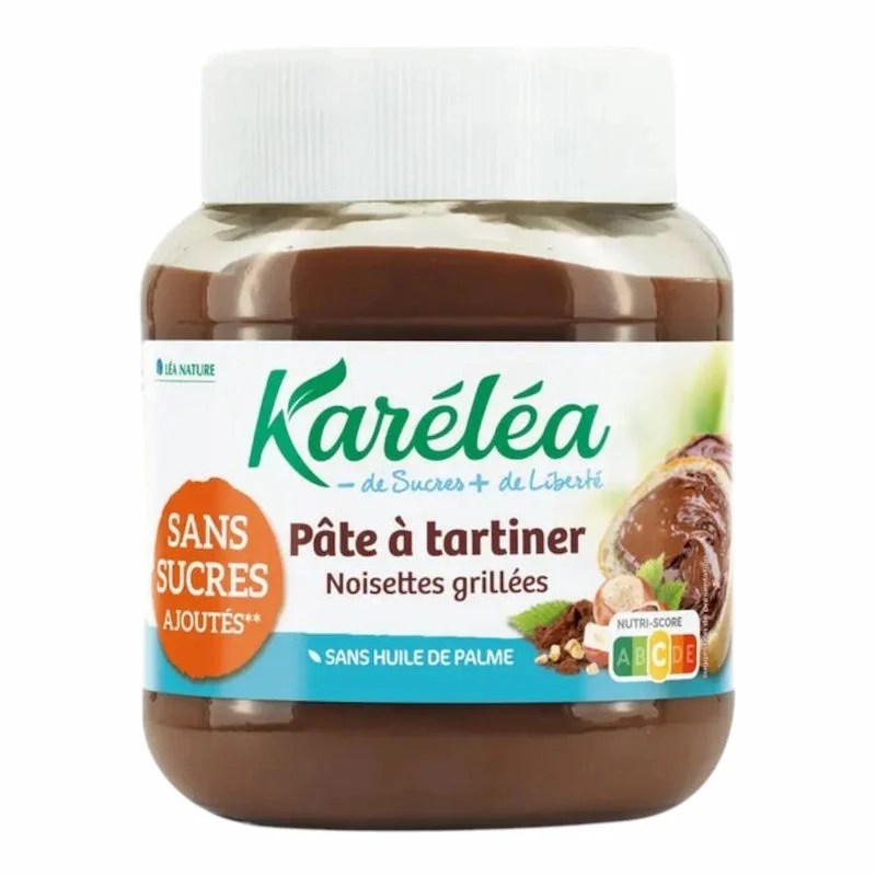 Karelea Pate à Tartiner Chocolat Noisette Sans Sucres Ajoutes – 400 g