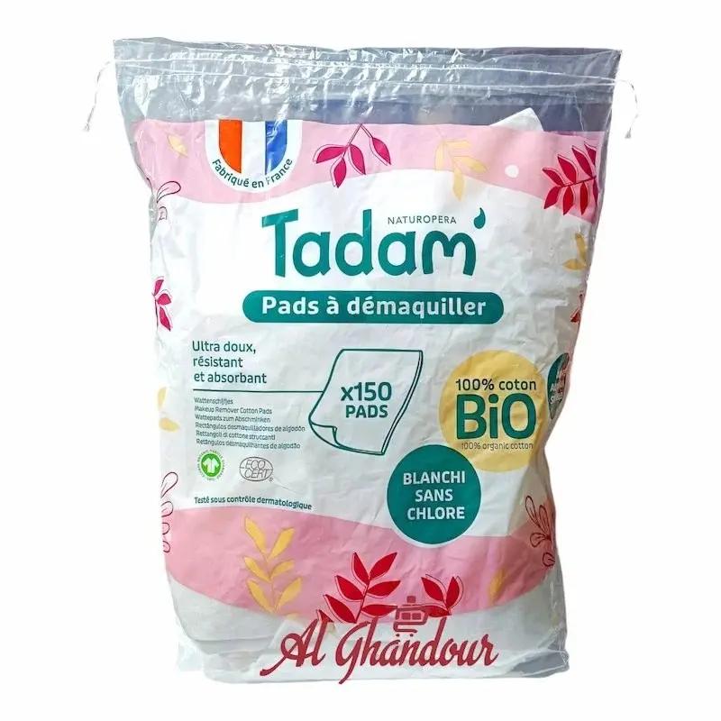 Tadam Pads a Demaquiller 150 Unités | Coton Bio Doux & Non Irritant pour Tous Types de Peaux My Store