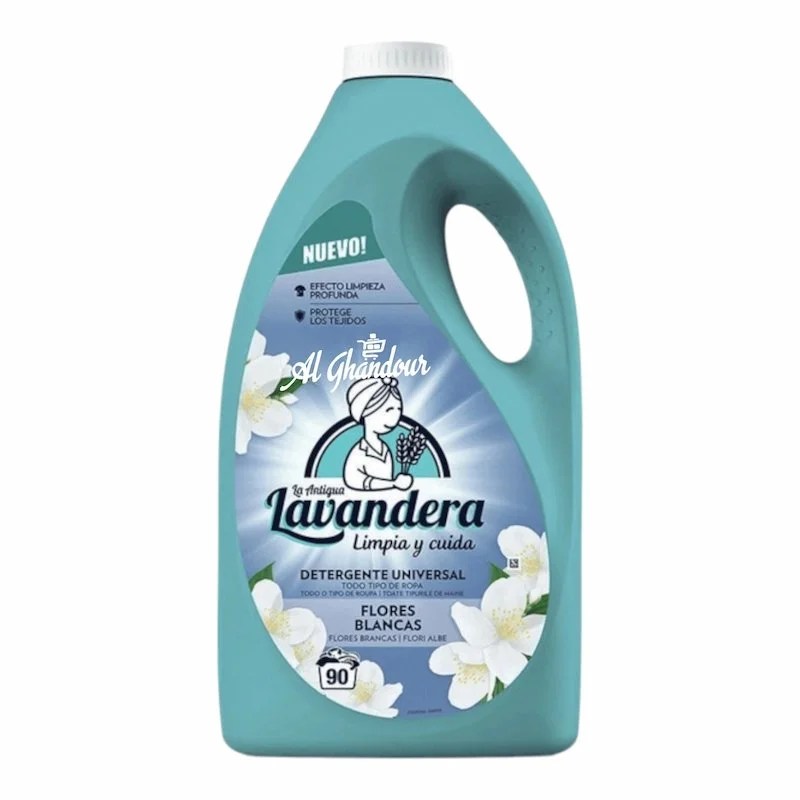 LAVANDERA Detergent Liquide Fleurs Blanches – 4,5L (90 Lavages)