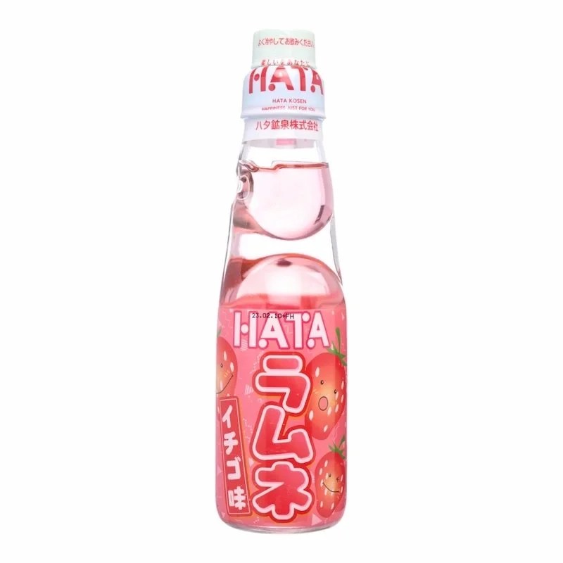Ramune Hata Kosen Fraise 200ml – Boisson gazeuse japonaise à la fraise