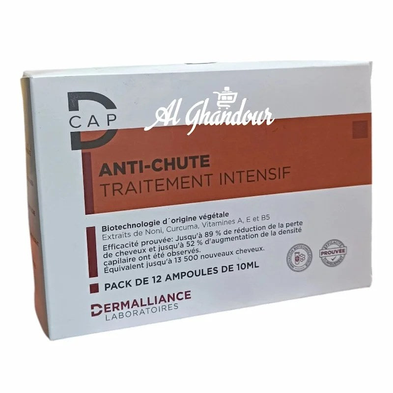 D CAP Ampoules Traitement Anti-Chute x12 – Soin Intensif Contre la Chute des Cheveux
