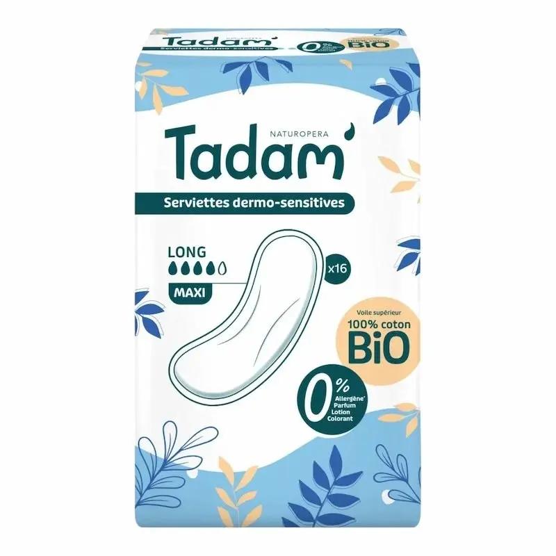 TADAM Serviettes Dermo Sensitives Long Maxi – 16 unités My Store