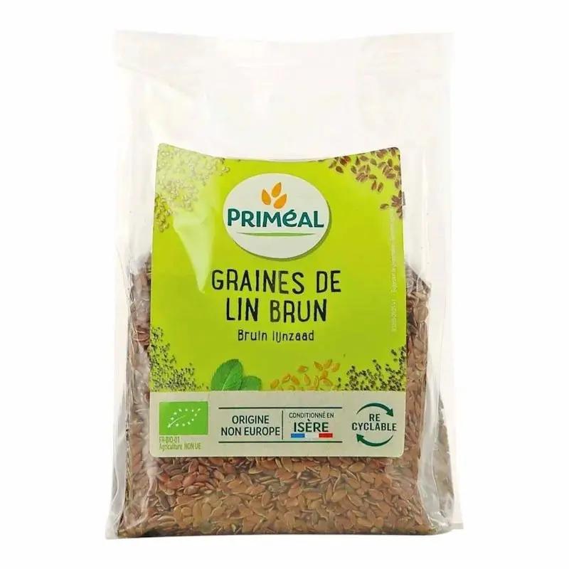 Primeal Graines de Lin Brun 250g | Super-aliment Riche en Fibres et Oméga-3 My Store