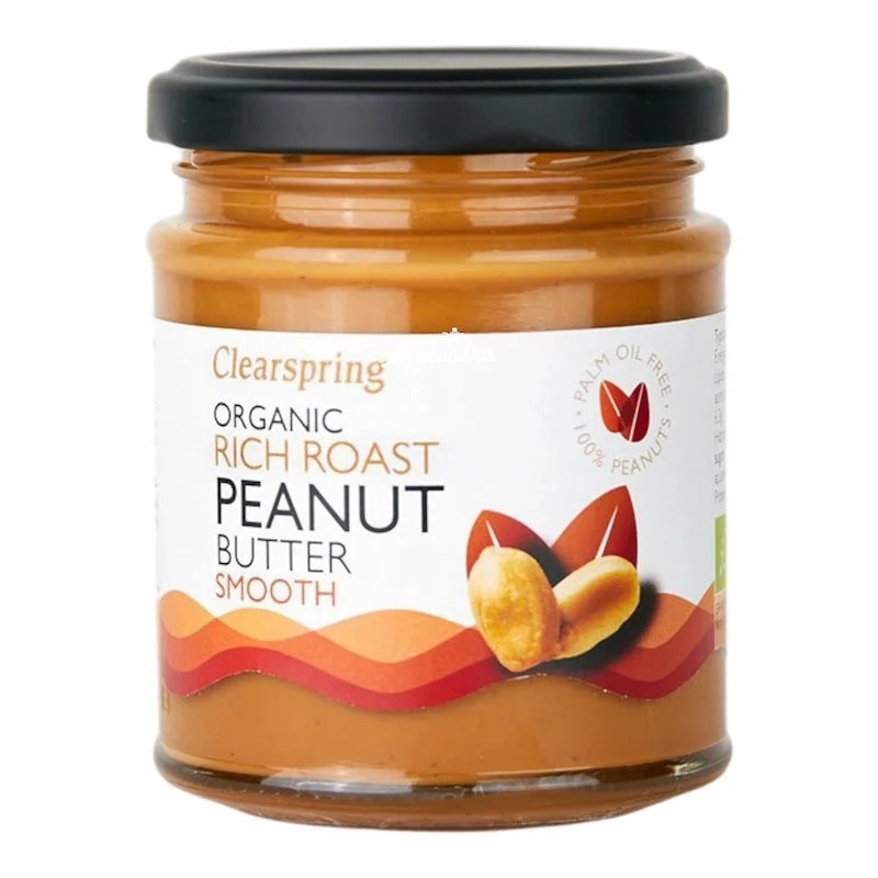 Clearspring Beurre de Cacahuete Toaste Smooth 170G – Pâte à Tartiner Naturelle Bio et Sans Sucre