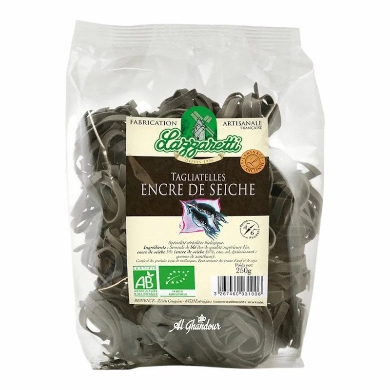 LAZZARETTI Tagliatelle Encre de Seiche 250g – Petes Italiennes Gourmets au Goût Marin