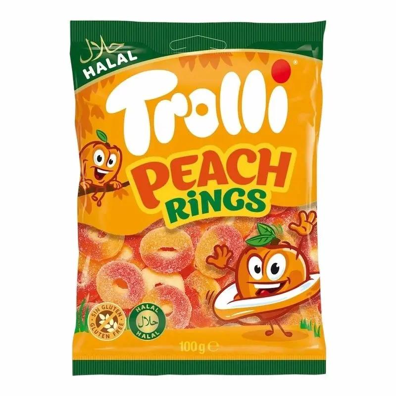 Trolli Peach Rings Halal 100 g – Bonbons Gélifiés Saveur Pêche, My Store