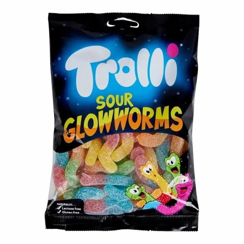 Trolli Sour Glowworms Halal 100 g – Bonbons Gélifiés Acidulés en Forme de Vers My Store