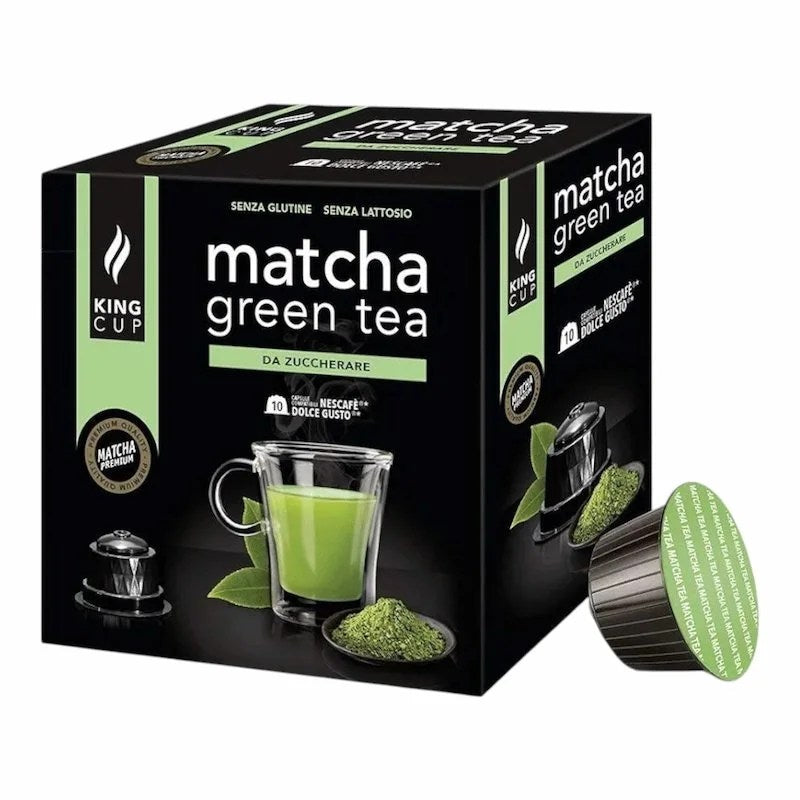 King Cup – Capsules de Matcha Sans Sucre Compatibles Dolce Gusto – 10 Capsules