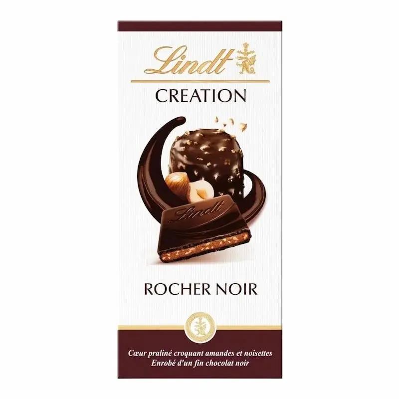 Lindt Creation Tablette de Chocolat Noir Rocher Noir – 150g My Store