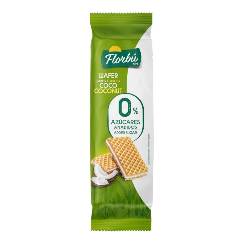 Florbu Gaufrettes Coco Sans Sucre 150g