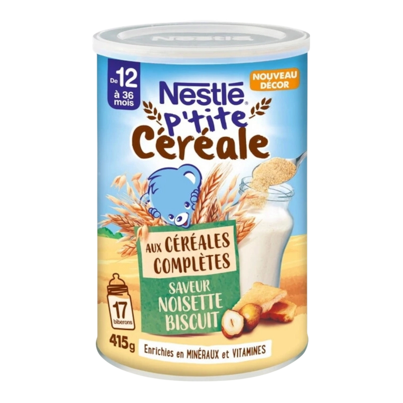 NESTLE P’tite Cereale Saveur Noisette Biscuit aux Céréales Complètes – 415g