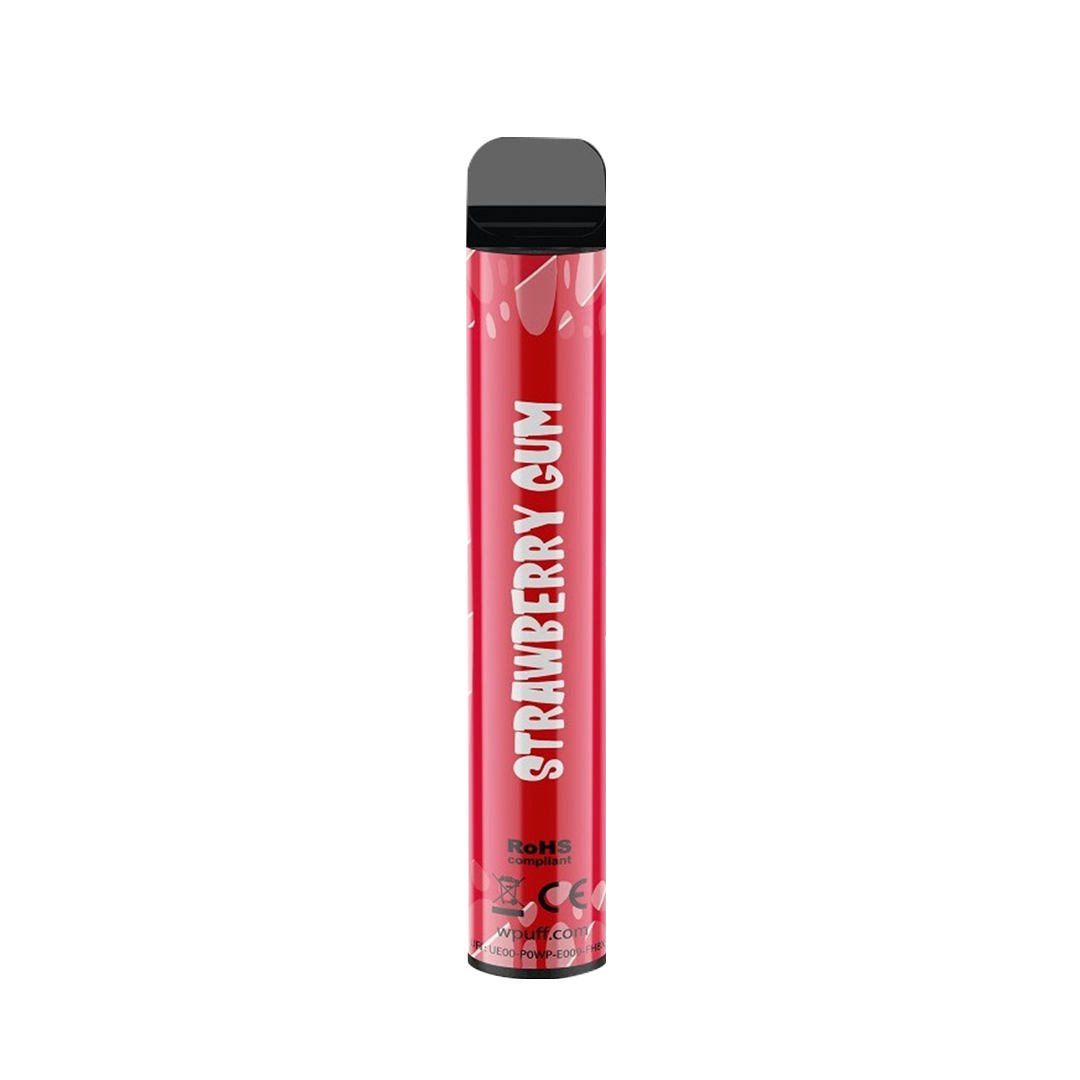 Wpuff Magnum Liquideo - STRAWBERRY GUM - Jetable 2000 taffs 2%