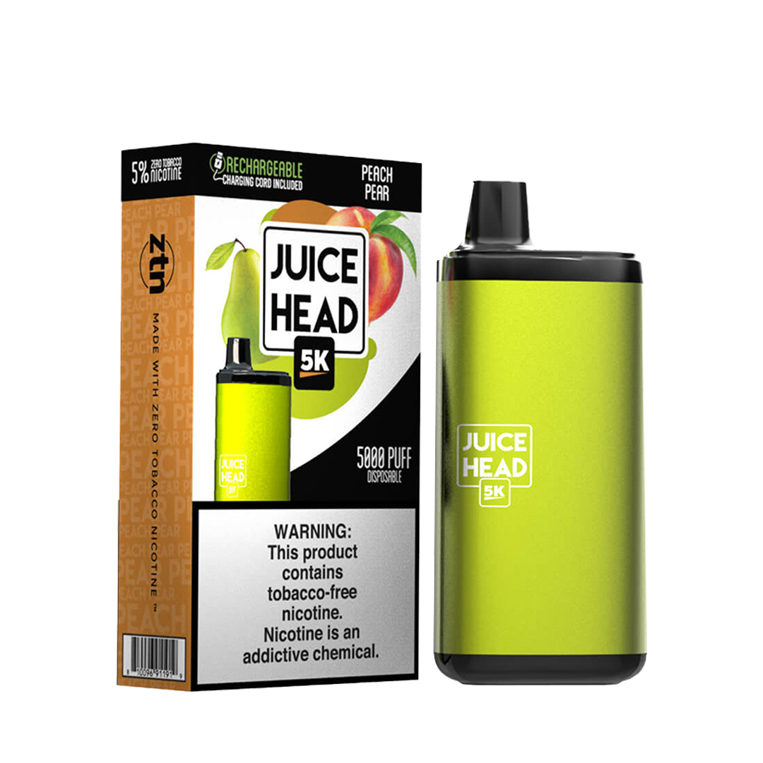 JUICE HEAD BARS FREEZE 5000 Taffs Peach Pear  E-Cigarette Jetable