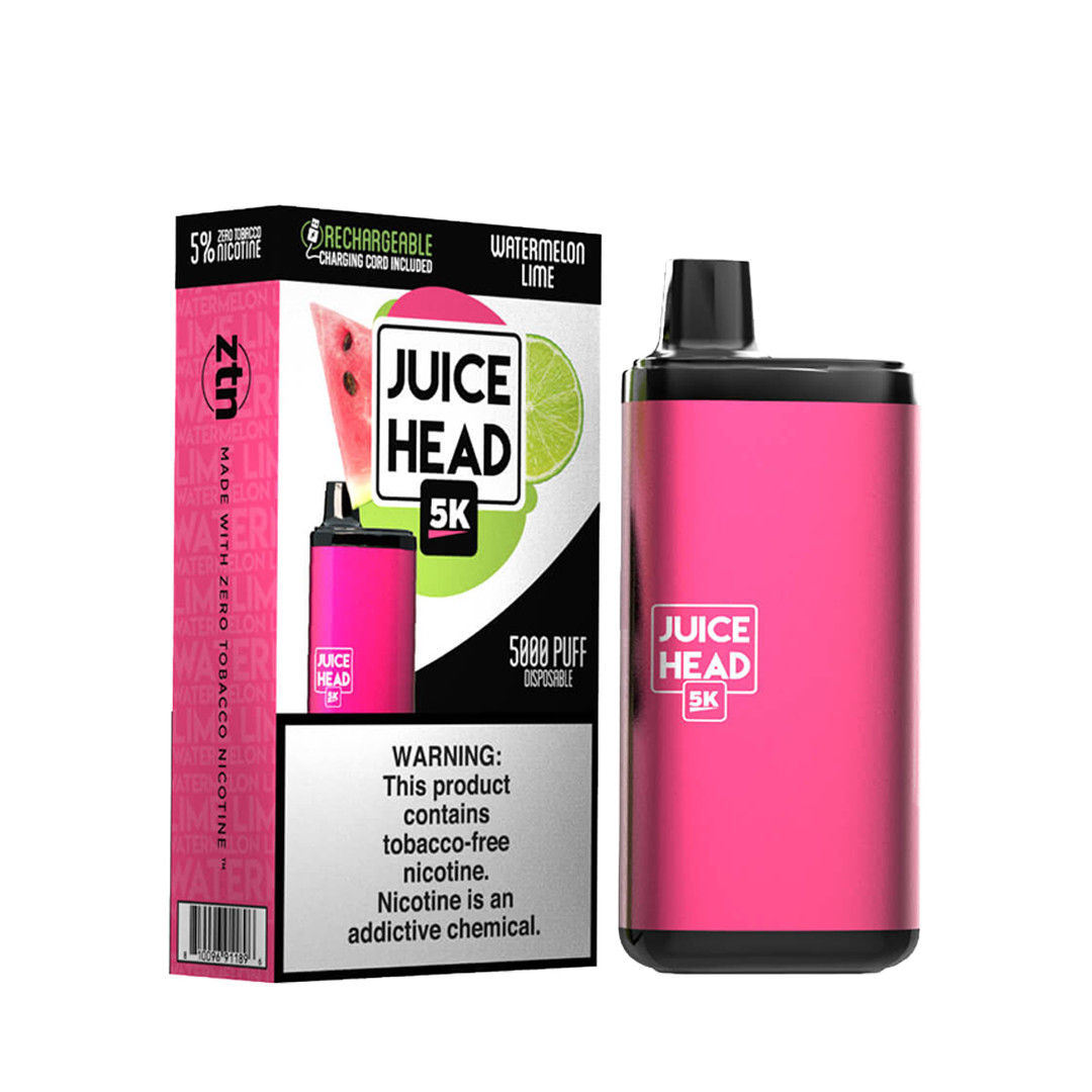 JUICE HEAD BARS FREEZE 5000 Taffs WATERMELON LIME  E-Cigarette Jetable
