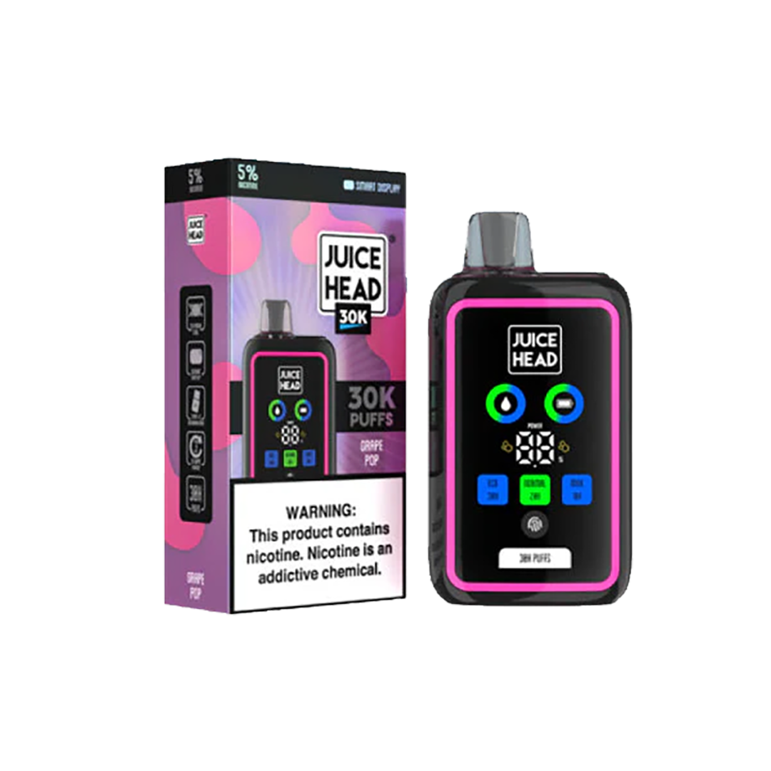JUICE HEAD 30K Puffs - Grape Pop Ice - 5%
