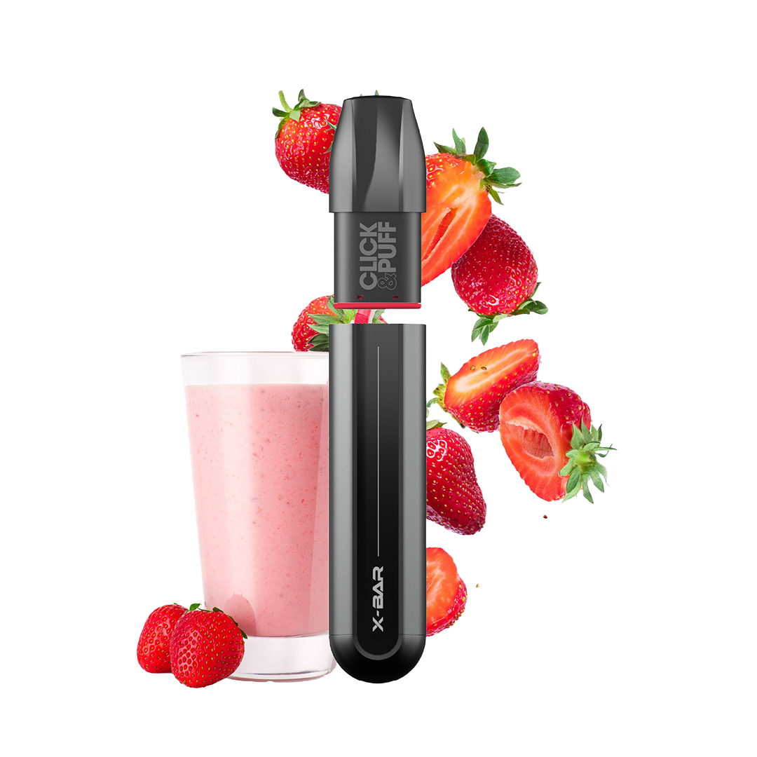 X-BAR Click & Puff kit de démarrage - Milkshake Fraise