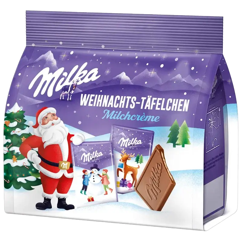 Milka Barres de Noël crème de lait 150g
