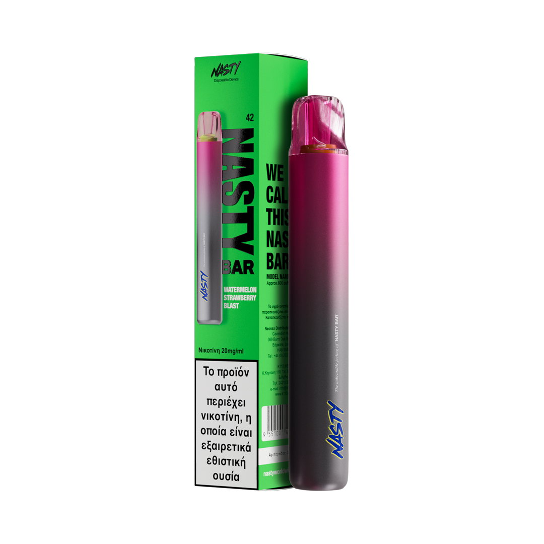 Nasty DX2- Watermelon Strawberry Gummy 600 Taffs - 20mg