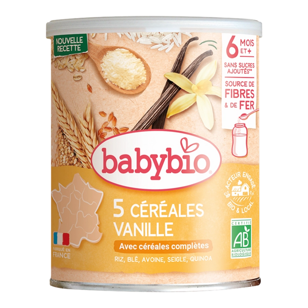 Babybio 5 Céréales Vanille avec Quinoa 220G