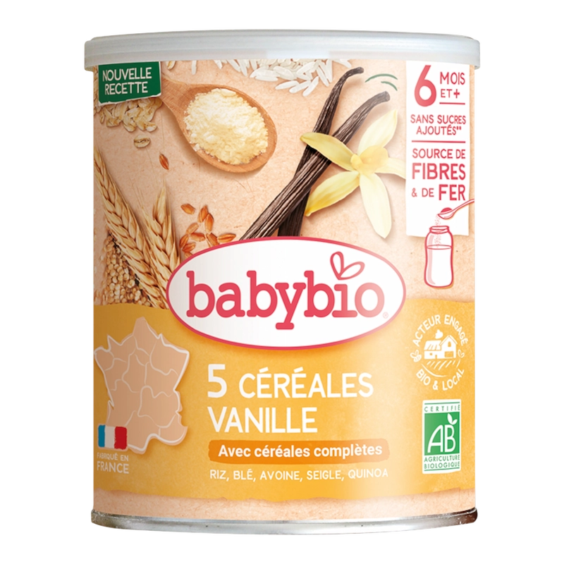 Babybio 5 Céréales Vanille avec Quinoa 220G