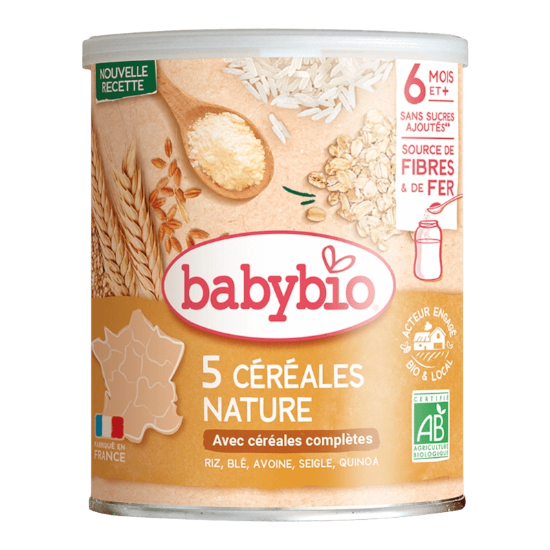 Babybio 5 Céréales Nature avec Riz Blé 220 G