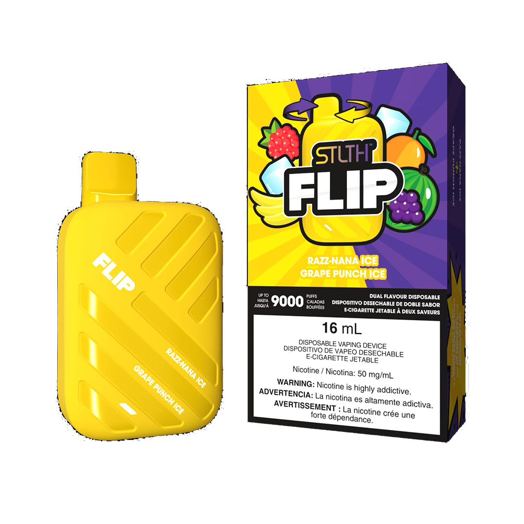 STLTH Flip 9K - Razz Nana Ice and Grape Punch Ice - 5%