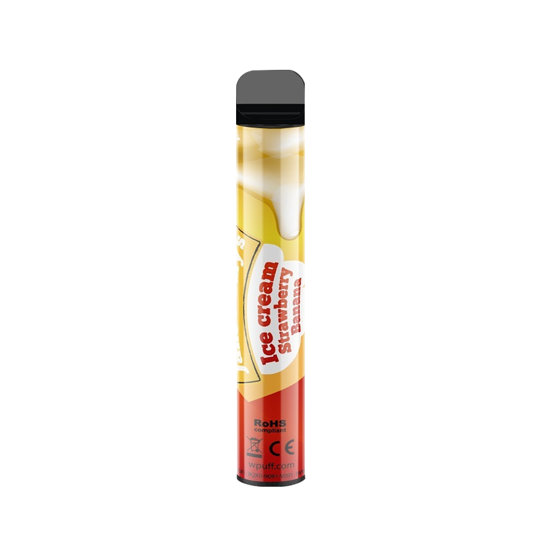Wpuff Magnum Liquideo -Strawberry Banana Ice Cream - Jetable 2000 taffs 2%