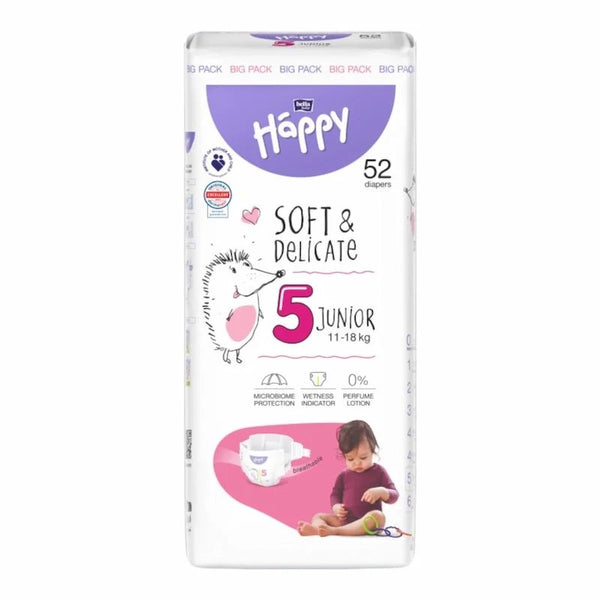 Couches Happy 11-18 kg Taille 5 52 Pcs