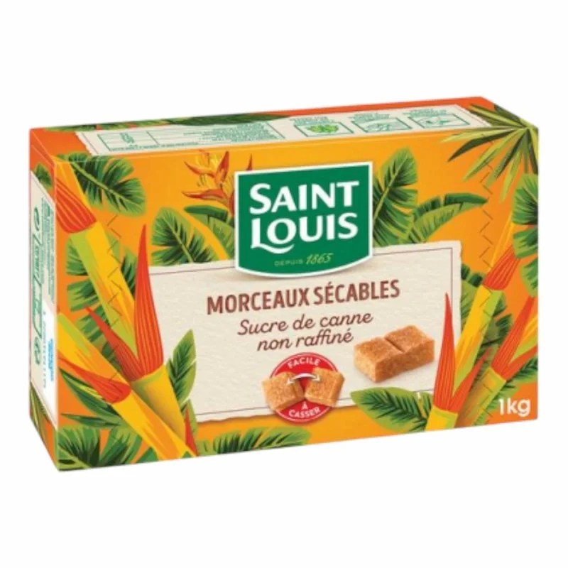 Morceaux de Sucre Sécables de Canne Saint Louis 1Kg