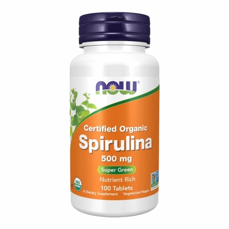 Now Spirulina 500 mg  Organic 100 Tablets