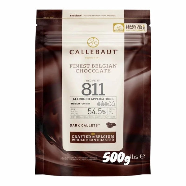 Callebaut Chocolat de Couverture Noir 811 – 54.5 % – 500 g