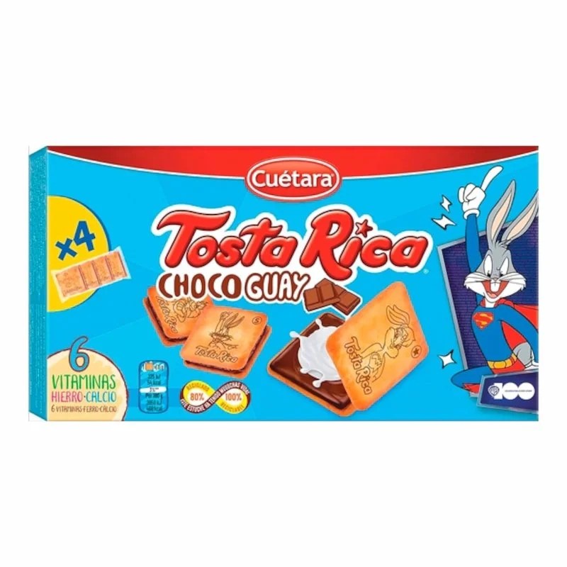 TostaRica Choco Guay – Cuétara – 4 x 42 g (168 g)
