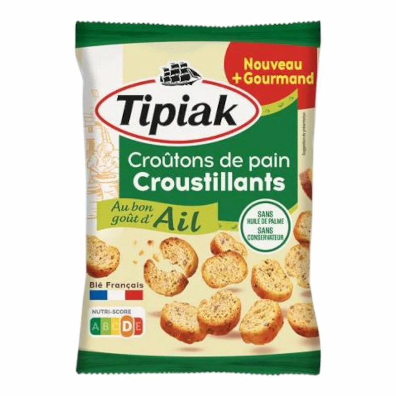 Tipiak – Croûtons de Pain Croustillants au Bon Goût d’Ail – 75 g