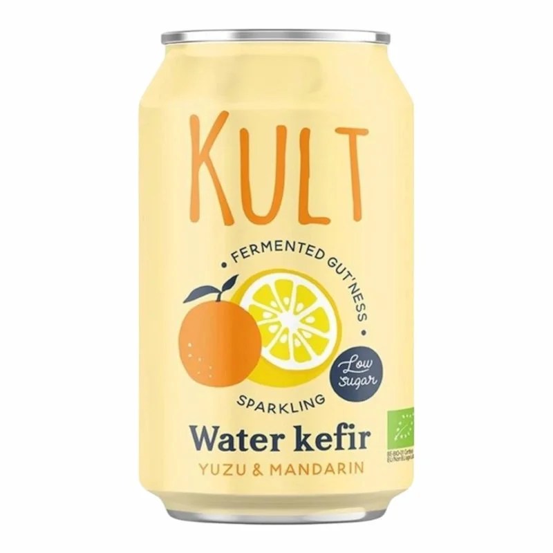 Kult Kefir d’Eau Gazeuse Yuzu &amp; Mandarine Bio – 330 ml