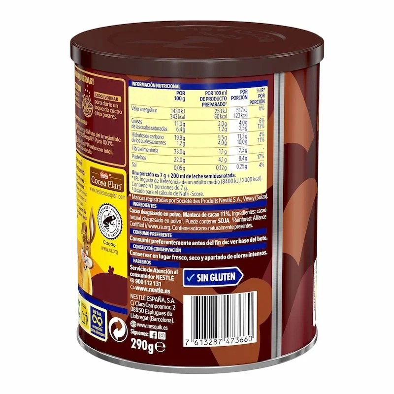 NESQUIK Cacao en Poudre 100% 290g – Pur Cacao Naturel Sans Sucre