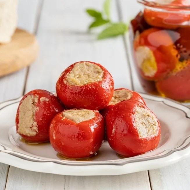 Peperoncini Farcis au Thon et Câpres – Bocal 314 g