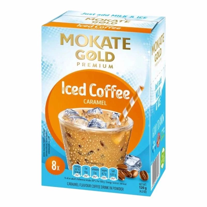 Mokate Gold Premium Caramel Iced Coffee – 8 sachets de 15 g