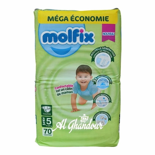 Molfix Couches Bébé Taille 5 Junior – 70 pièces (11–25 kg)