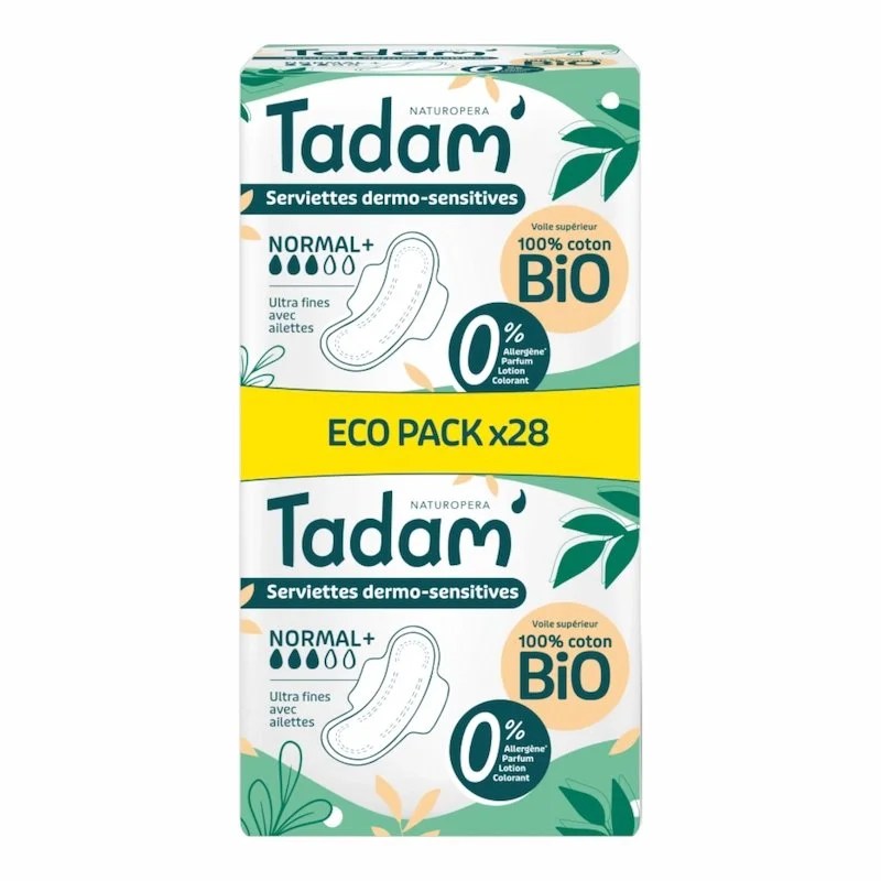 Tadam’ Serviettes Dermo-Sensitives Eco Pack Normal X28
