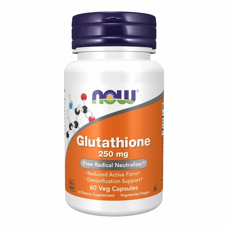 Now Glutathione 500 mg – 60 Capsules Vegetales – Detox &amp; Eclat Naturel