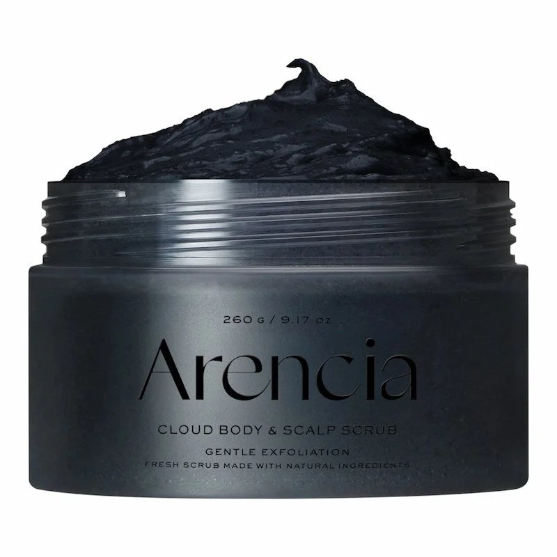 Arencia Gommage Corps &amp; Cuir Chevelu au Sel Marin 250g – Version Black