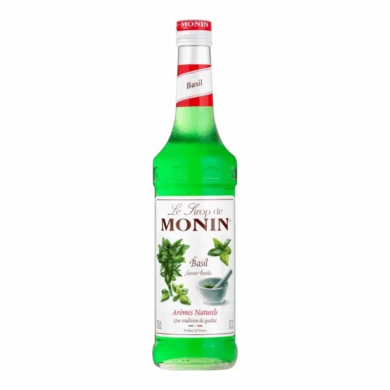 Monin Sirop Basilic – 70 cl Sirop Saveur Basilic Premium pour Cocktails, Thés &amp; Recettes Gourmandes