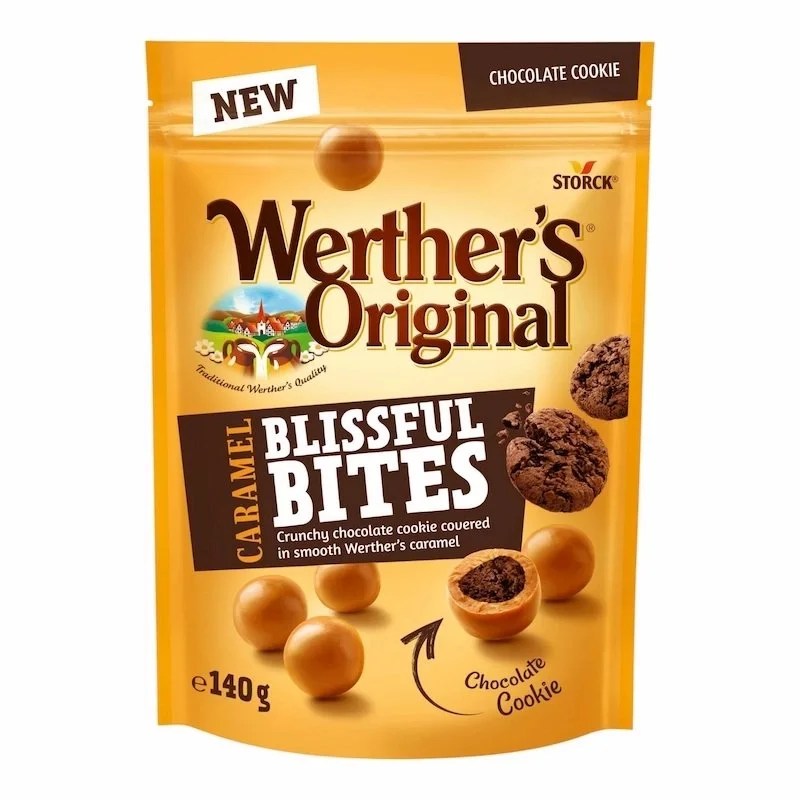 Werthers Original Caramel Bites Cookie – 140 g Bonbons au caramel fondant et croquant