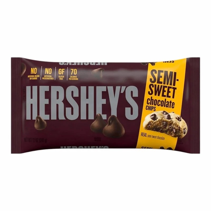 Hersheys Semi Sweet Chocolate Chips Sans Gluten 340g – Pepites de Chocolat Authentiques pour Cookies, Gâteaux et Desserts