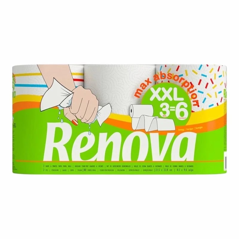 Renova Essuie tout Maxi absorption 3 rouleaux XXL